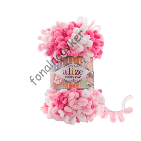 Puffy fine color 6383 - fehér-rózsaszín