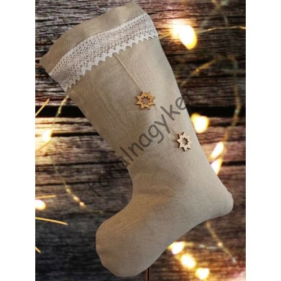 Karácsonyi zokni készítő szett - fehér csipkével