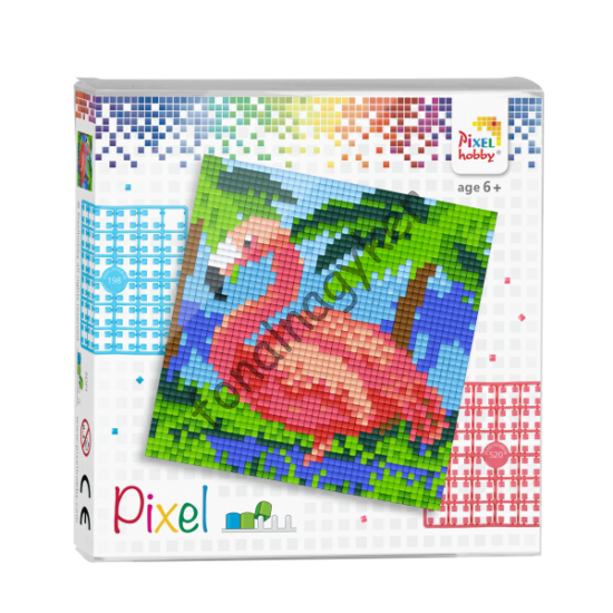 Pixel szett 4 alaplapos - Flamingó
